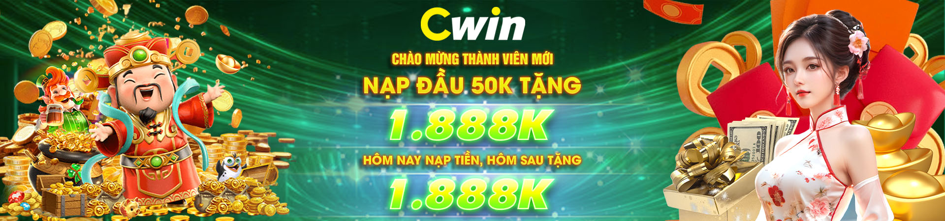 cwin khuyến mãi nạp đầu 50k tặng 1888k